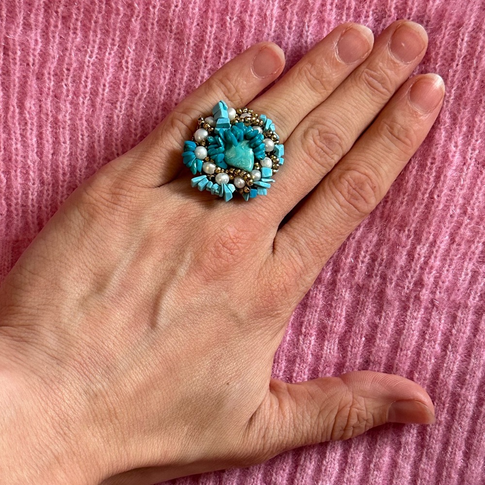 Vintage turquoise cocktail ring